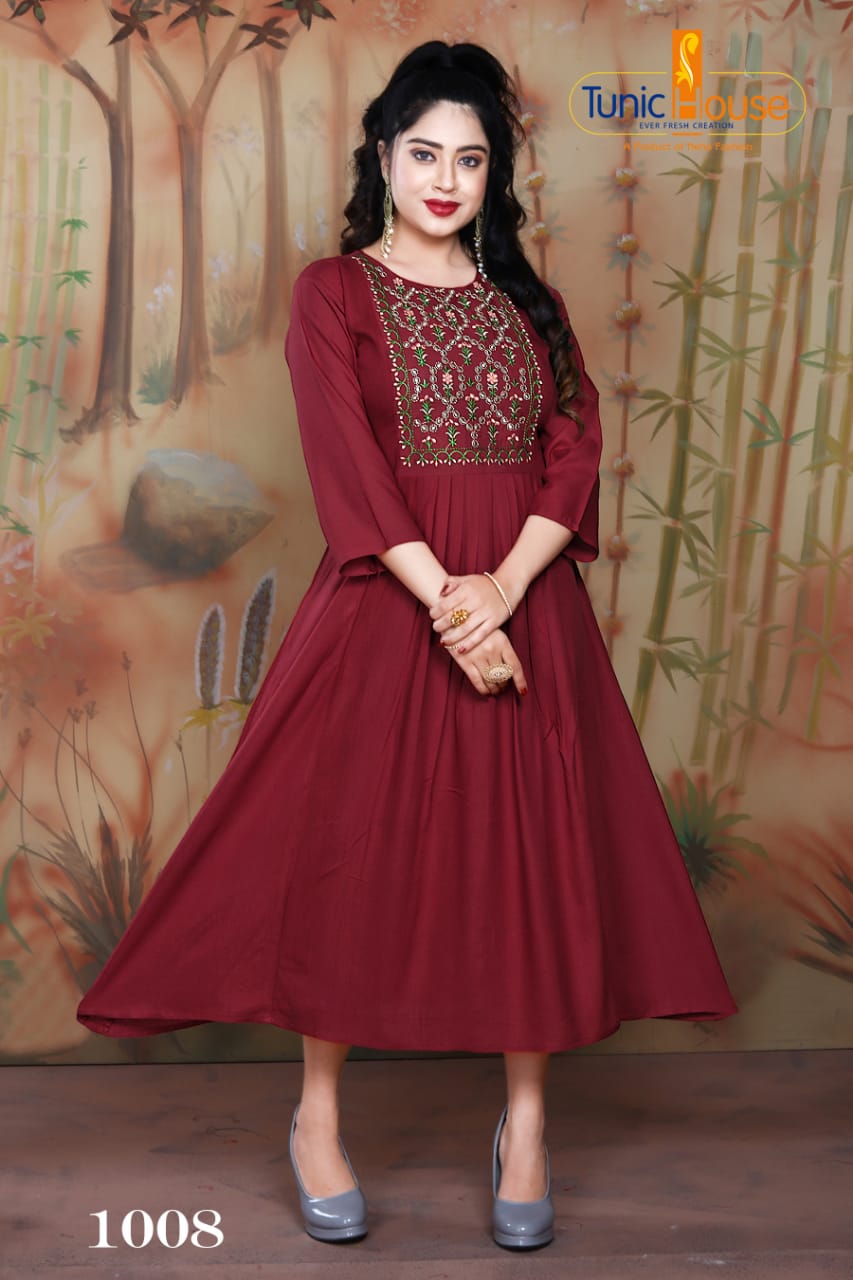Tunic House Nek-nx Designer Rayon Fancy Kurti Catalog