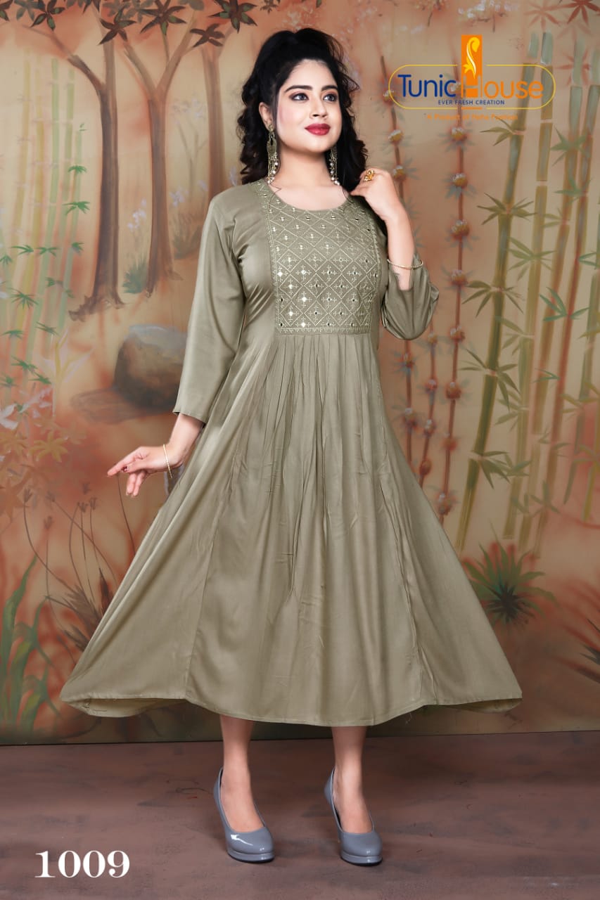 Tunic House Nek-nx Designer Rayon Fancy Kurti Catalog