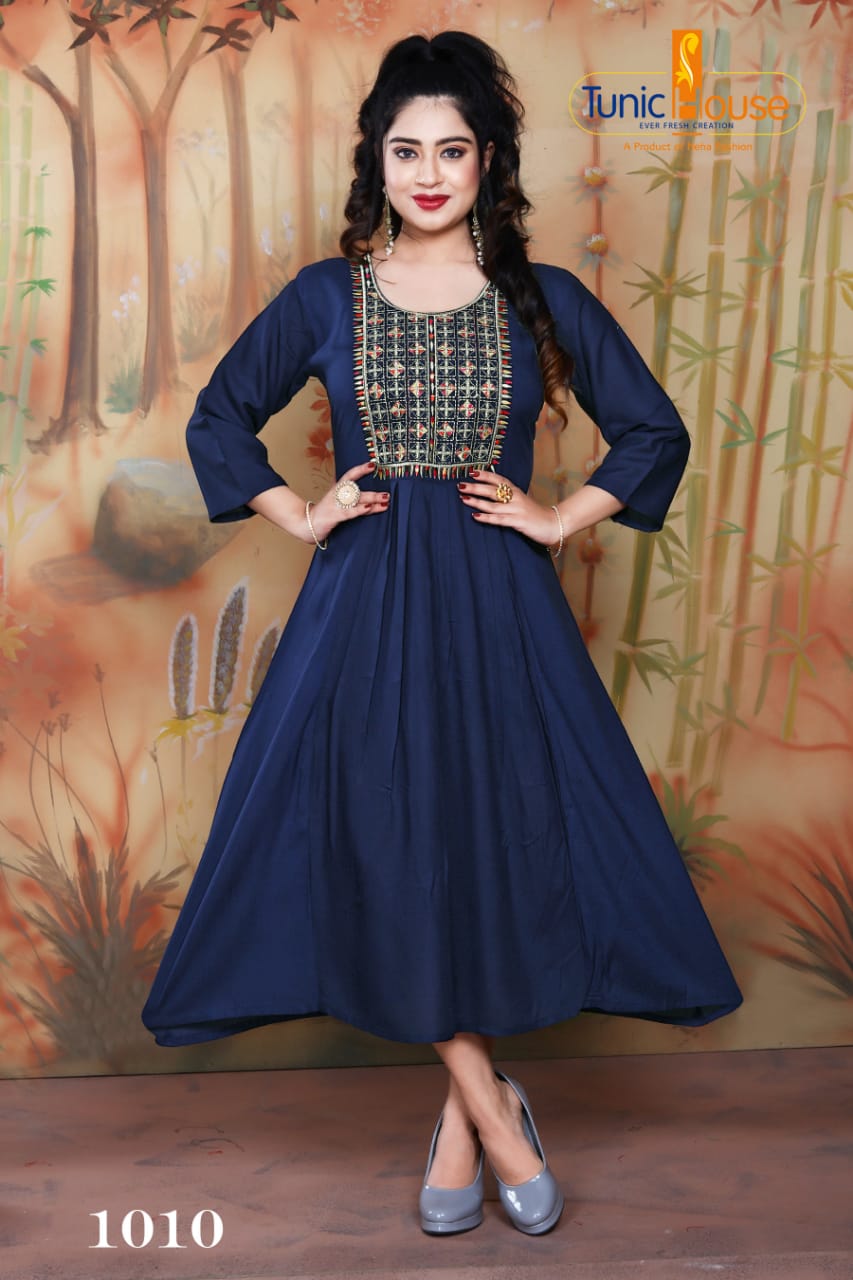 Tunic House Nek-nx Designer Rayon Fancy Kurti Catalog