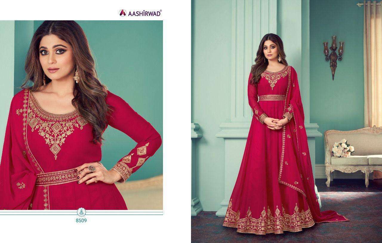 Aashirwad  Aditi Georgette With Embroidery Work Salwar Kameez Catalog