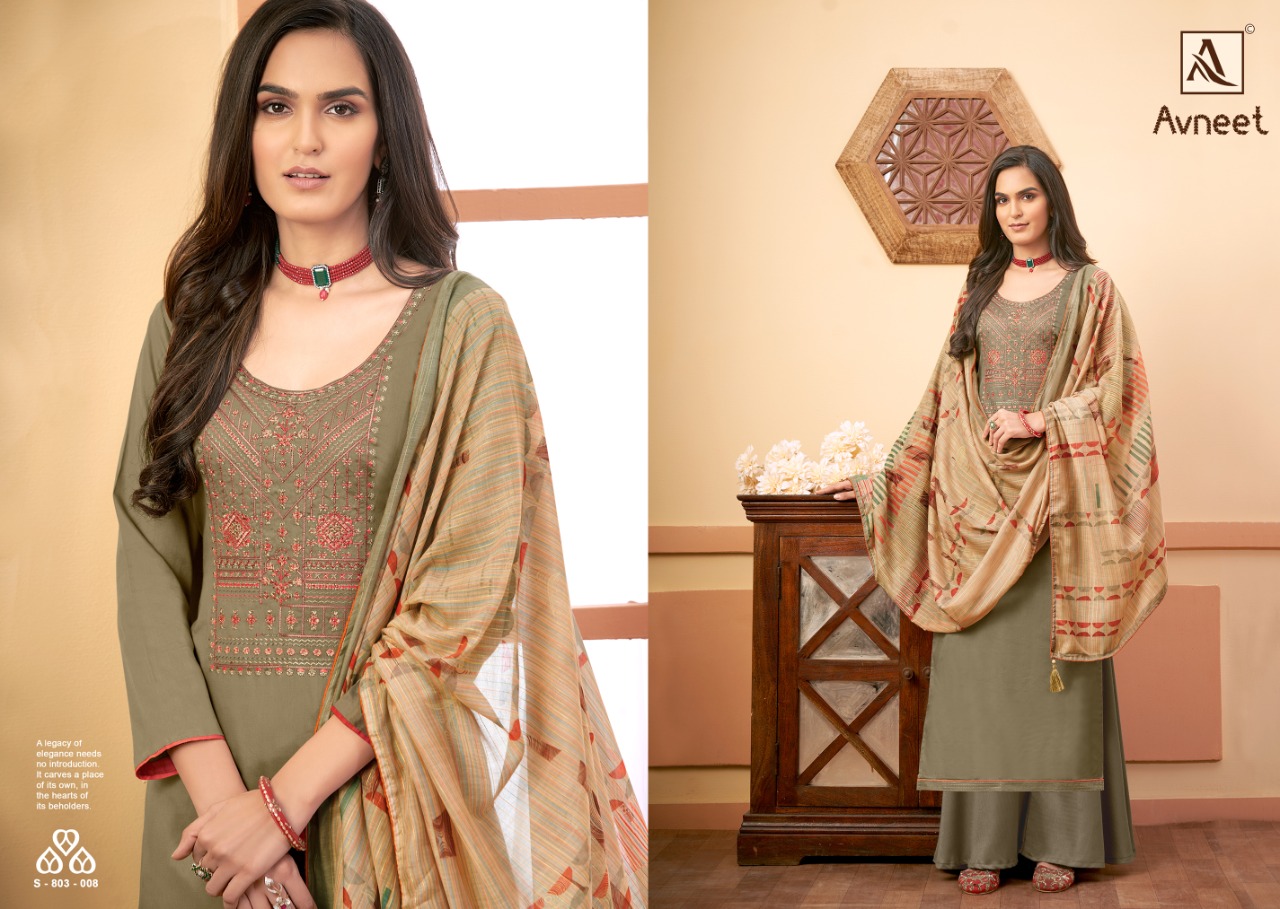 Alok Avneet Designer Embroidery Salwar Suits Catalog