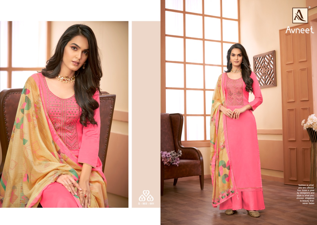 Alok Avneet Designer Embroidery Salwar Suits Catalog