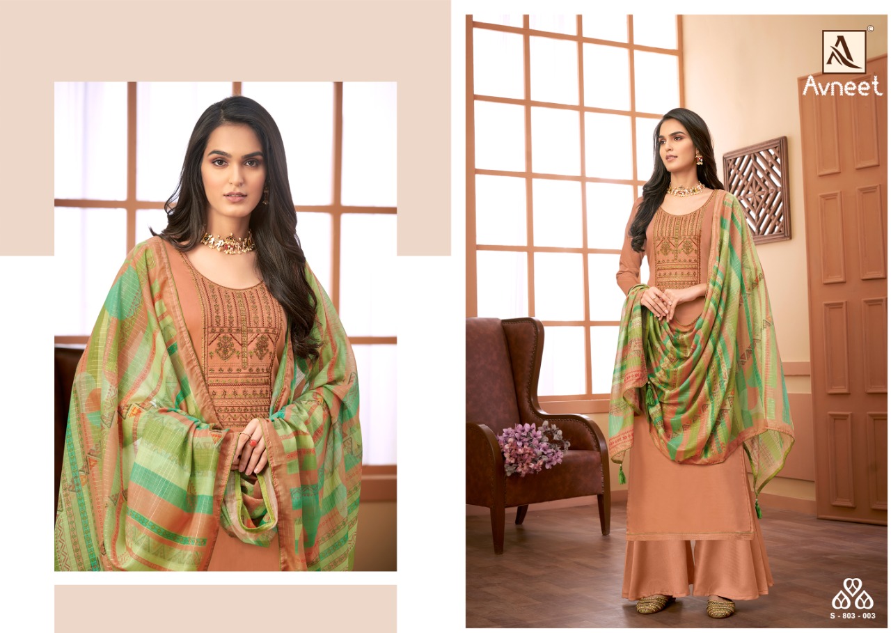 Alok Avneet Designer Embroidery Salwar Suits Catalog