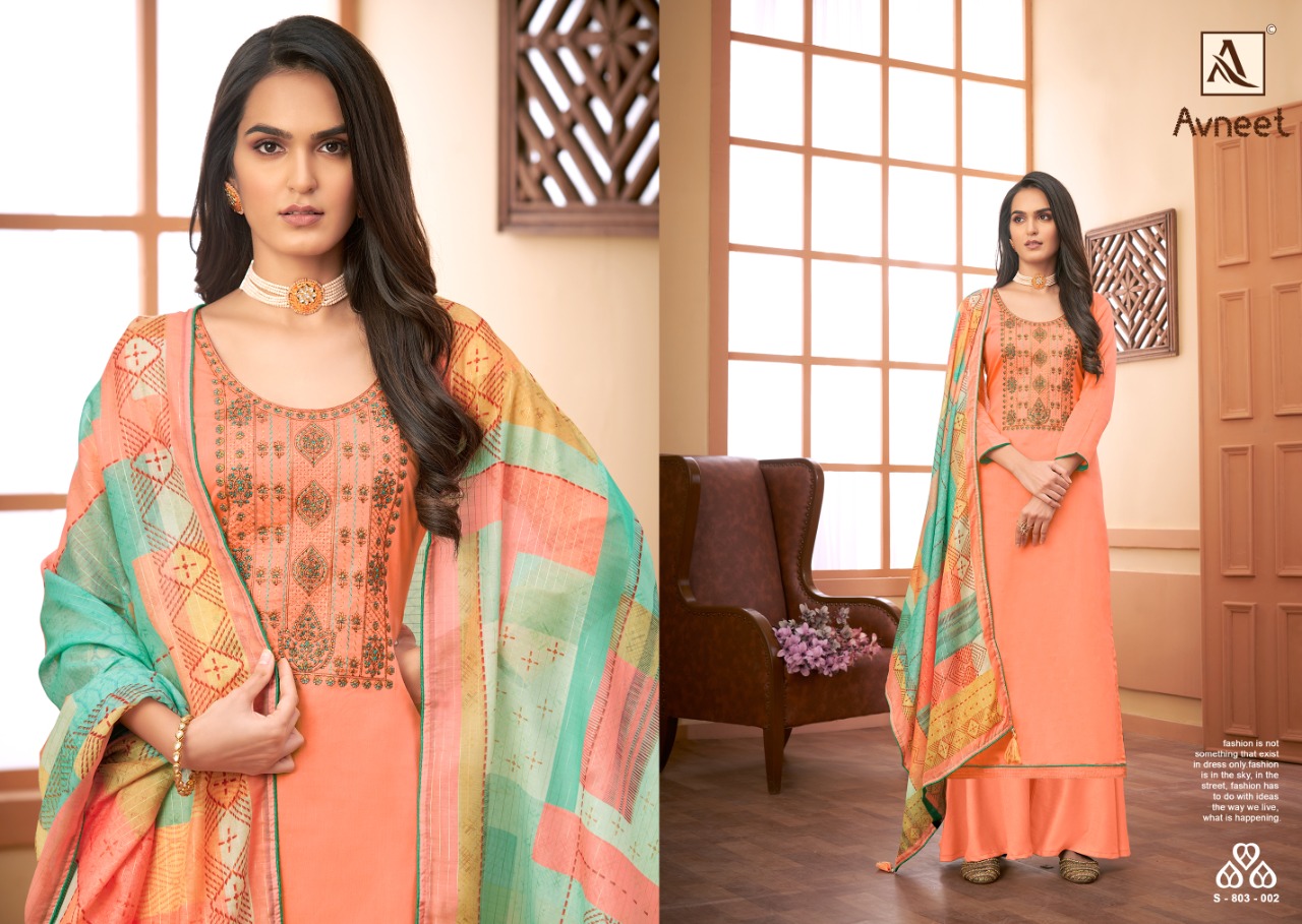 Alok Avneet Designer Embroidery Salwar Suits Catalog