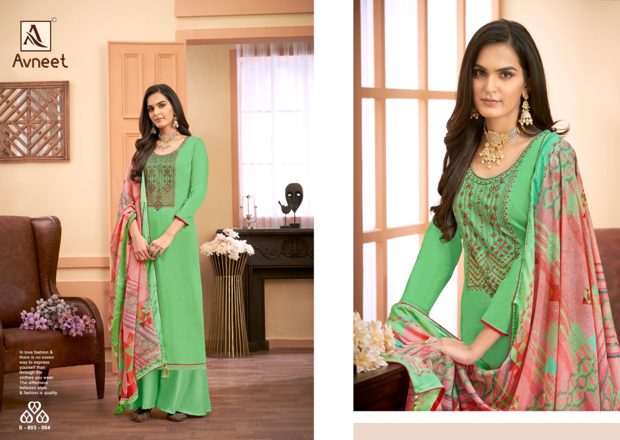 Alok Avneet Designer Embroidery Salwar Suits Catalog