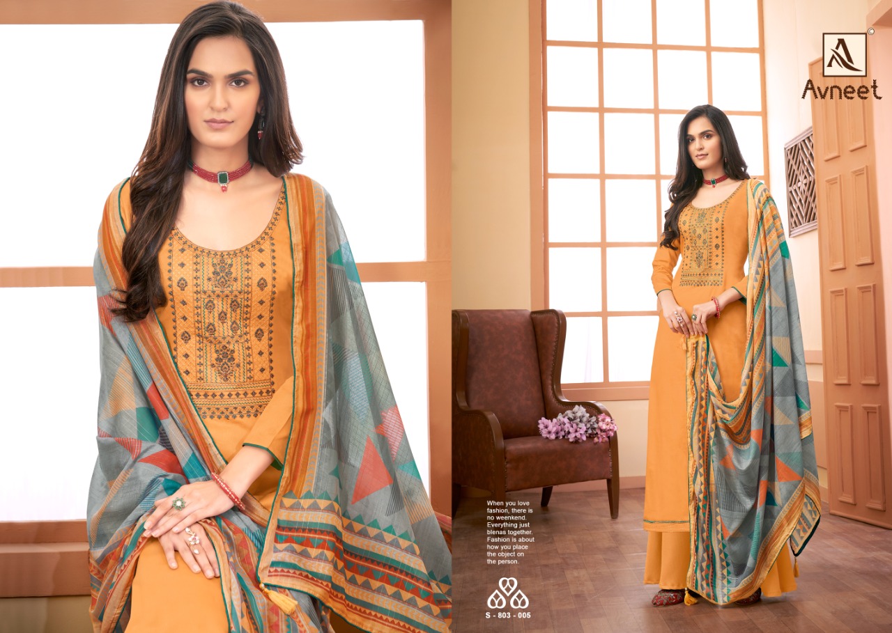 Alok Avneet Designer Embroidery Salwar Suits Catalog
