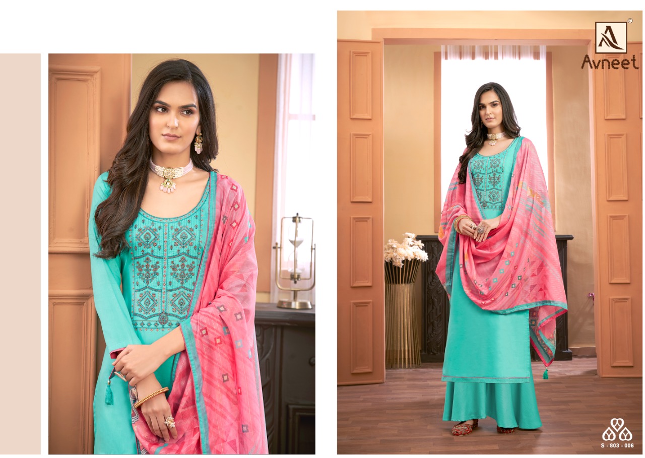 Alok Avneet Designer Embroidery Salwar Suits Catalog