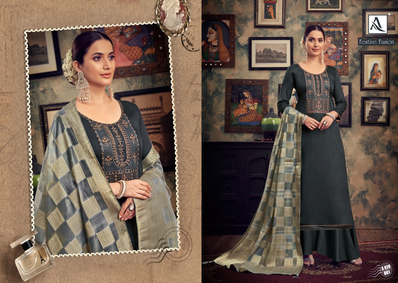 Alok Festive Fusion Vol 2 Pure Jam Designer Dress Material Catalog