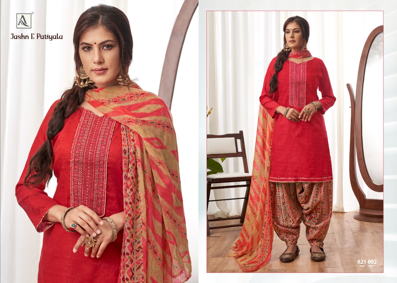 Alok Jashn-e-patiyala Embroidery Jacquard Salwar Suits Catalog