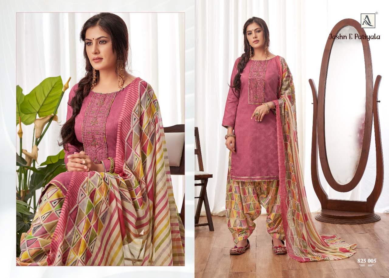 Alok Jashn-e-patiyala Embroidery Jacquard Salwar Suits Catalog