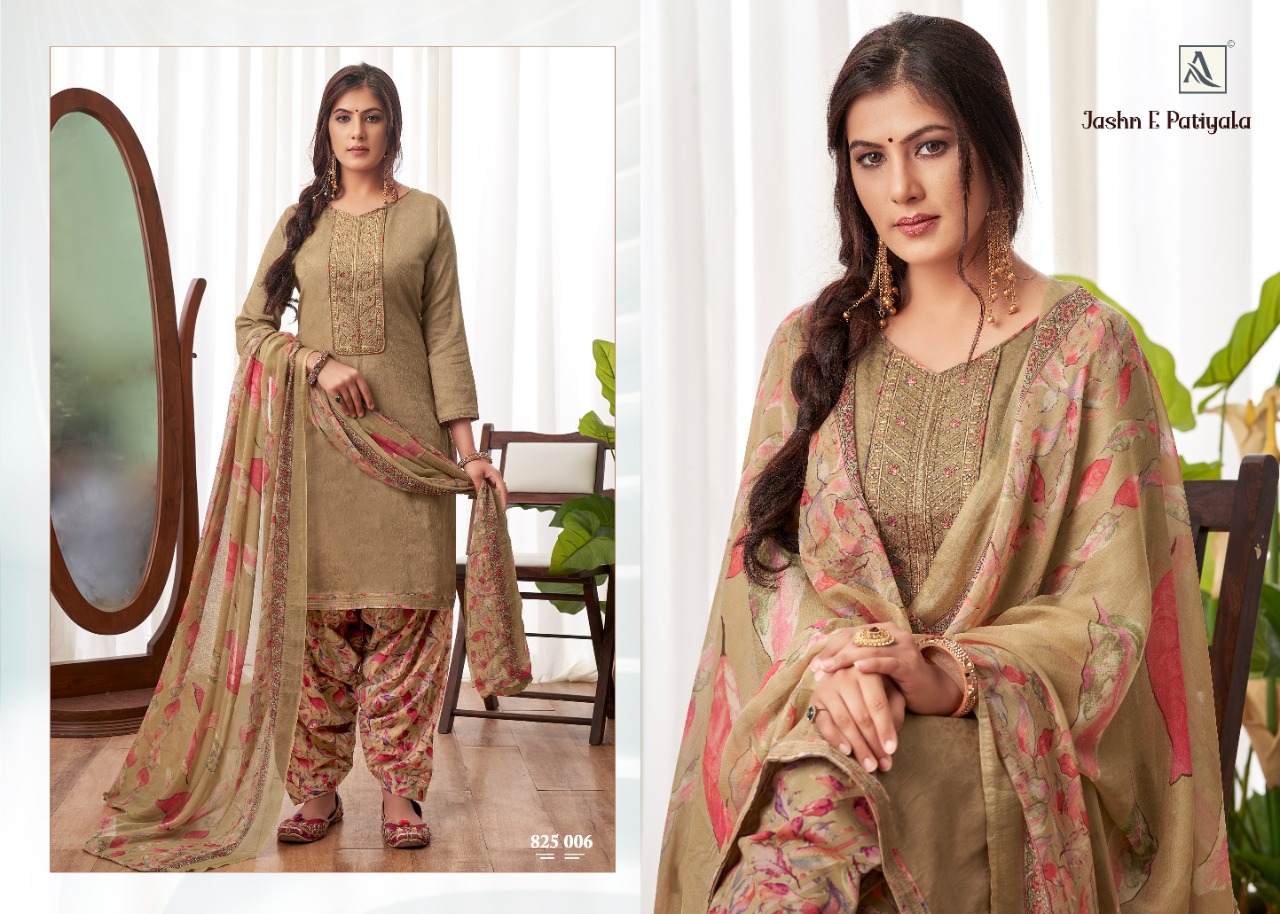 Alok Jashn-e-patiyala Embroidery Jacquard Salwar Suits Catalog