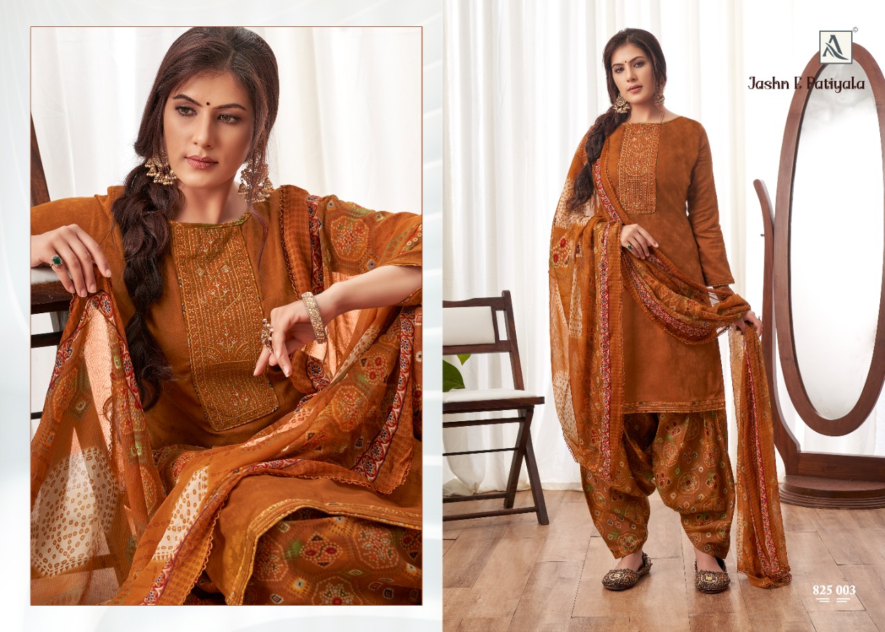 Alok Jashn-e-patiyala Embroidery Jacquard Salwar Suits Catalog