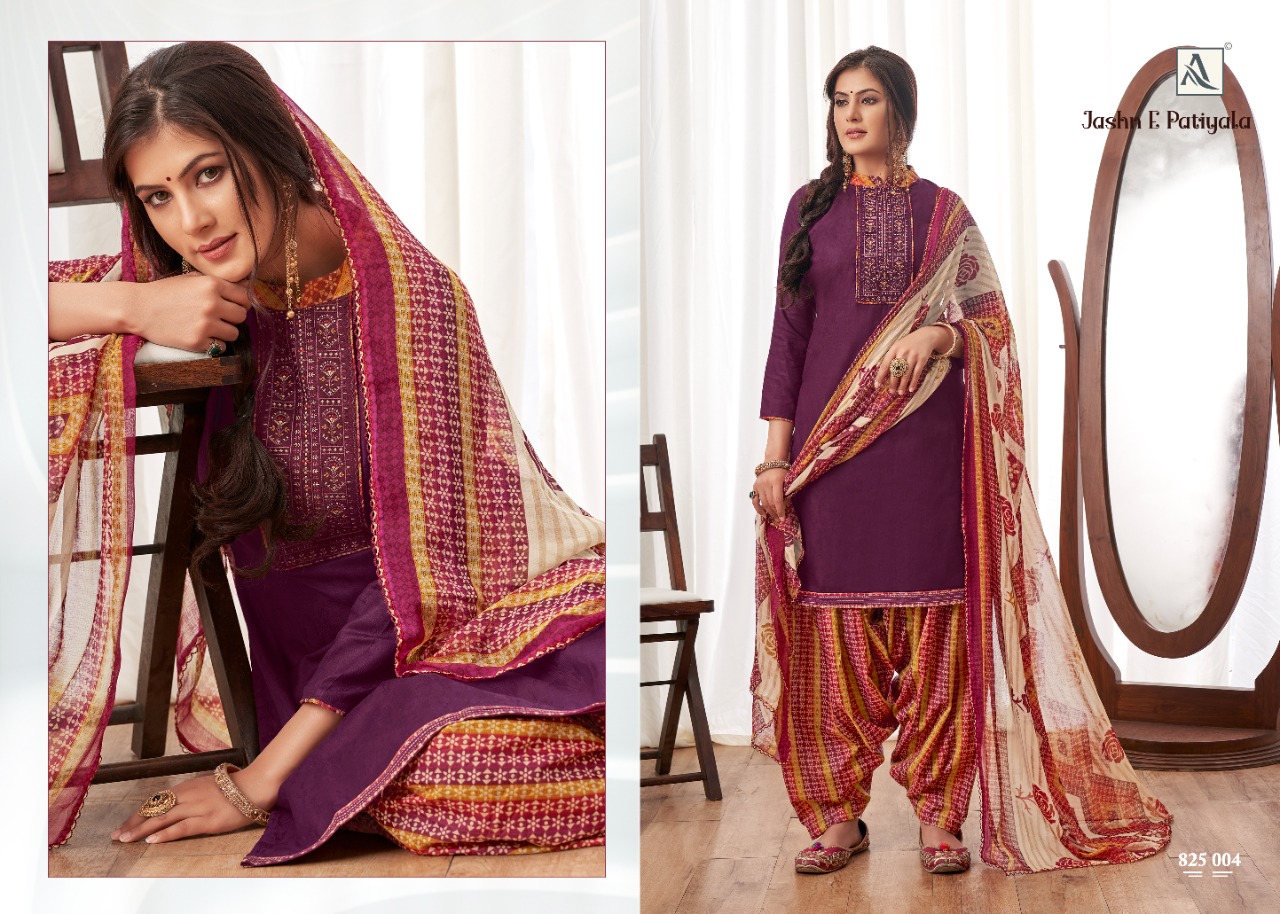 Alok Jashn-e-patiyala Embroidery Jacquard Salwar Suits Catalog
