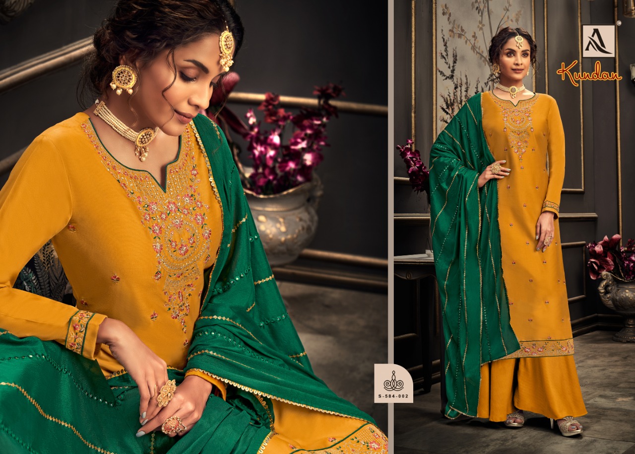 Alok Kundan Designer Cotton Ethnic Wear Embroidery Salwar Suits  Catalog