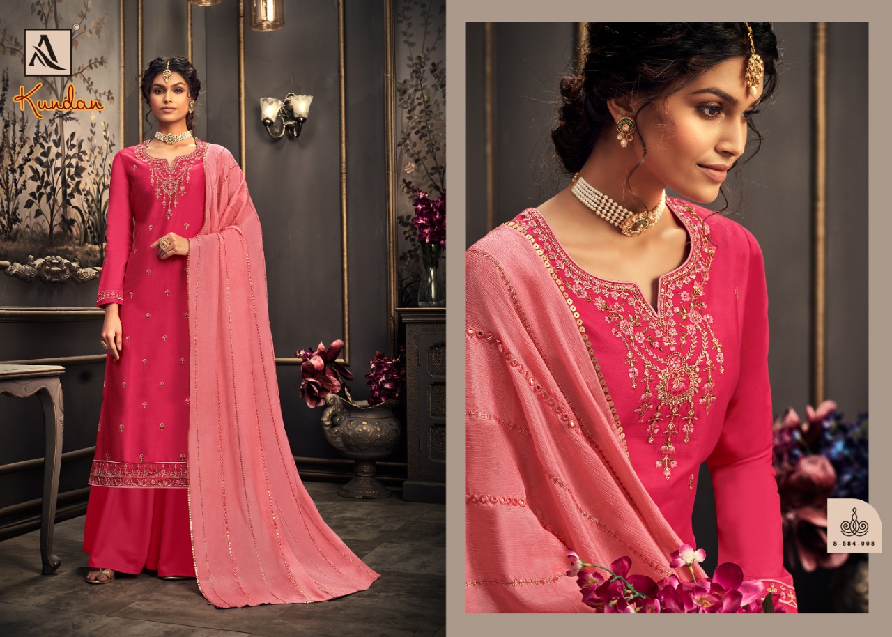 Alok Kundan Designer Cotton Ethnic Wear Embroidery Salwar Suits  Catalog