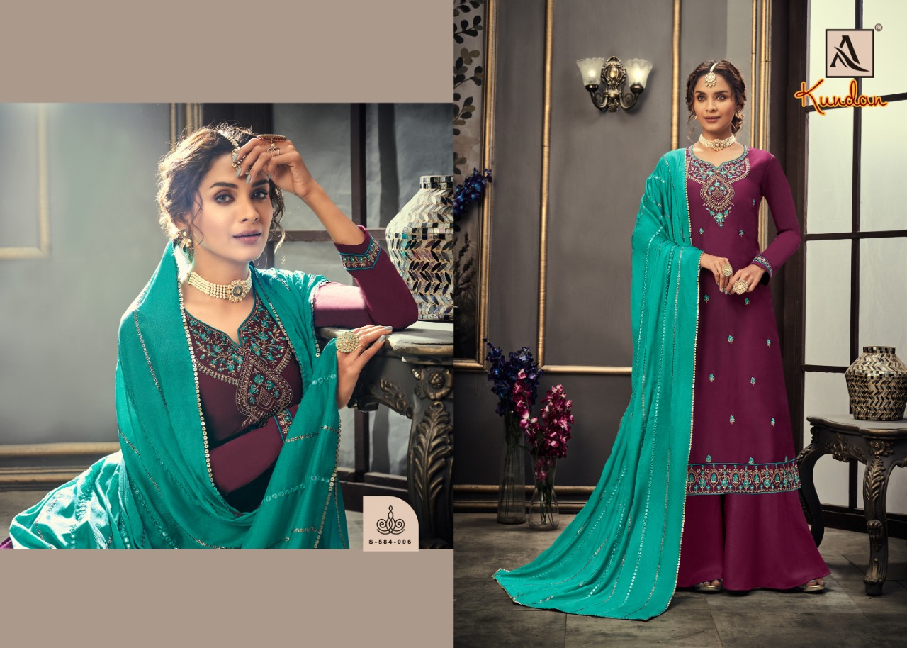 Alok Kundan Designer Cotton Ethnic Wear Embroidery Salwar Suits  Catalog