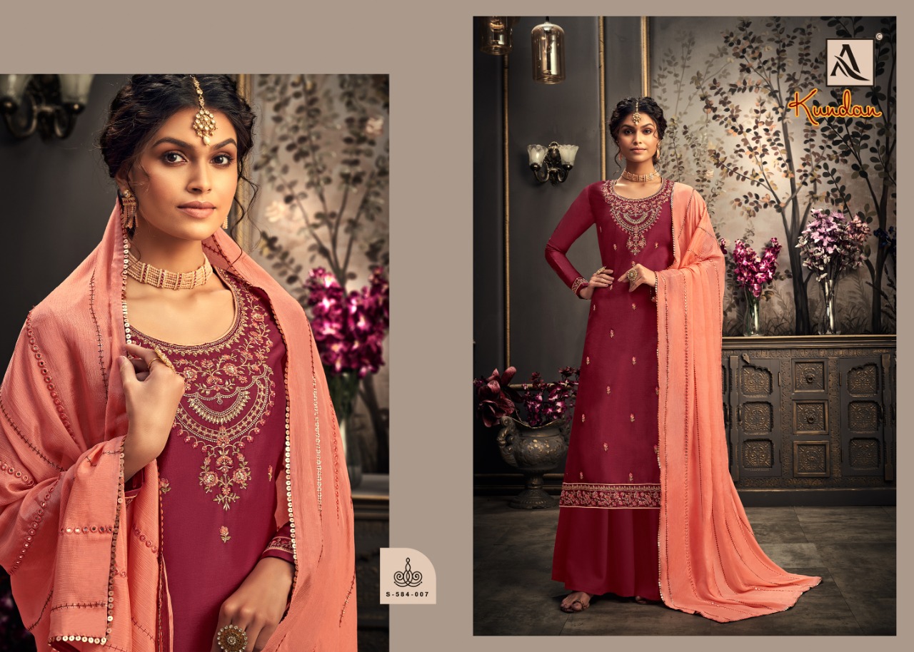 Alok Kundan Designer Cotton Ethnic Wear Embroidery Salwar Suits  Catalog