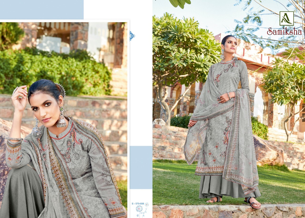Alok Samiksha Designer Cotton Embroidery  Designer Dress Material Catalog