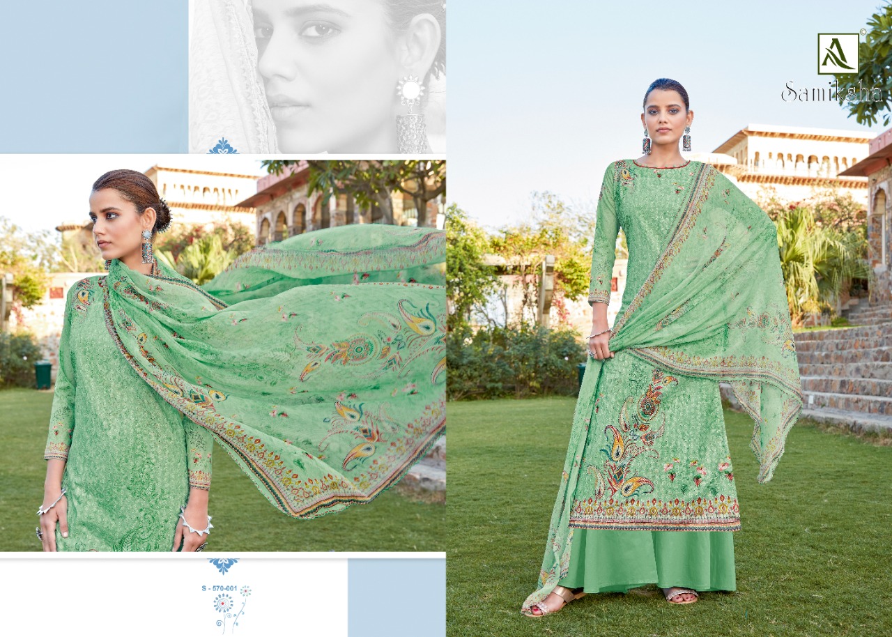 Alok Samiksha Designer Cotton Embroidery  Designer Dress Material Catalog