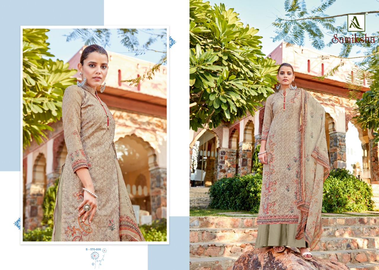 Alok Samiksha Designer Cotton Embroidery  Designer Dress Material Catalog