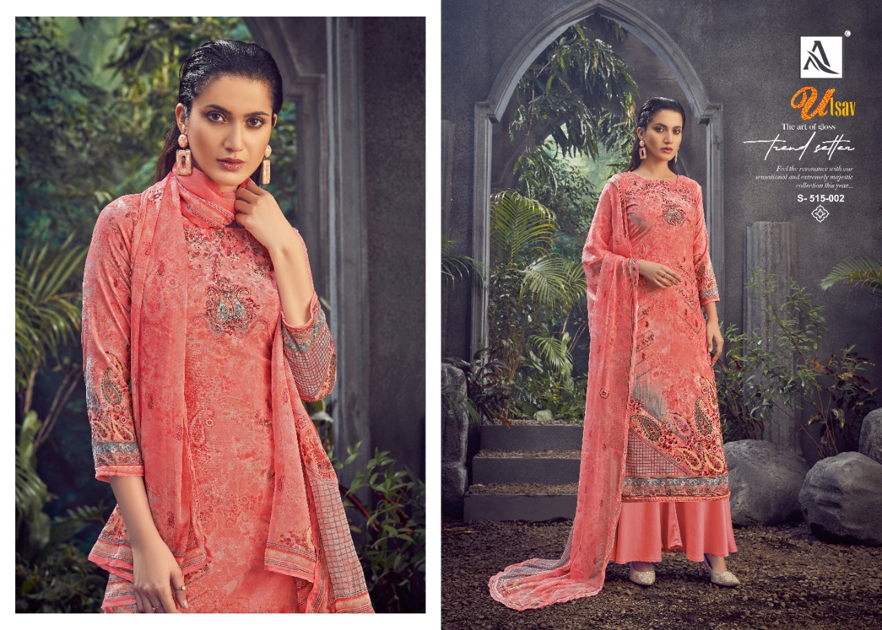 Alok Utsav Vol  2 Designer Velvet Festive Wear Dress Material Catalog