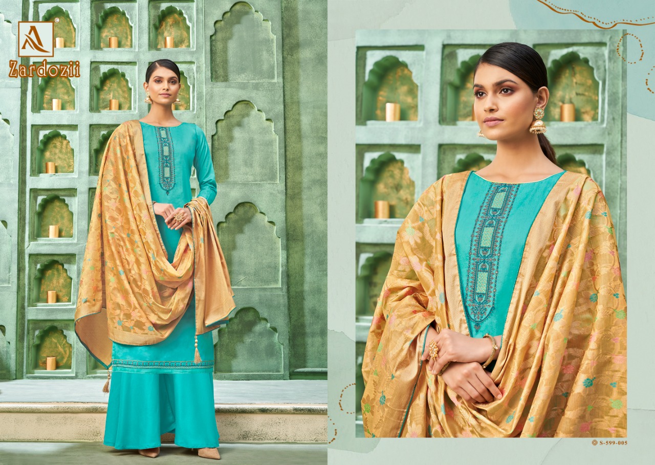 Alok Zardozii Jam Cotton Designer Dress Material Catalog