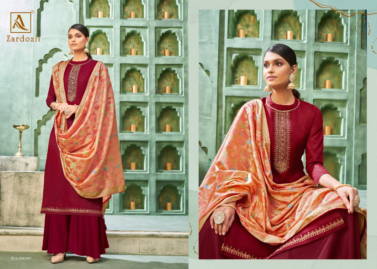 Alok Zardozii Jam Cotton Designer Dress Material Catalog