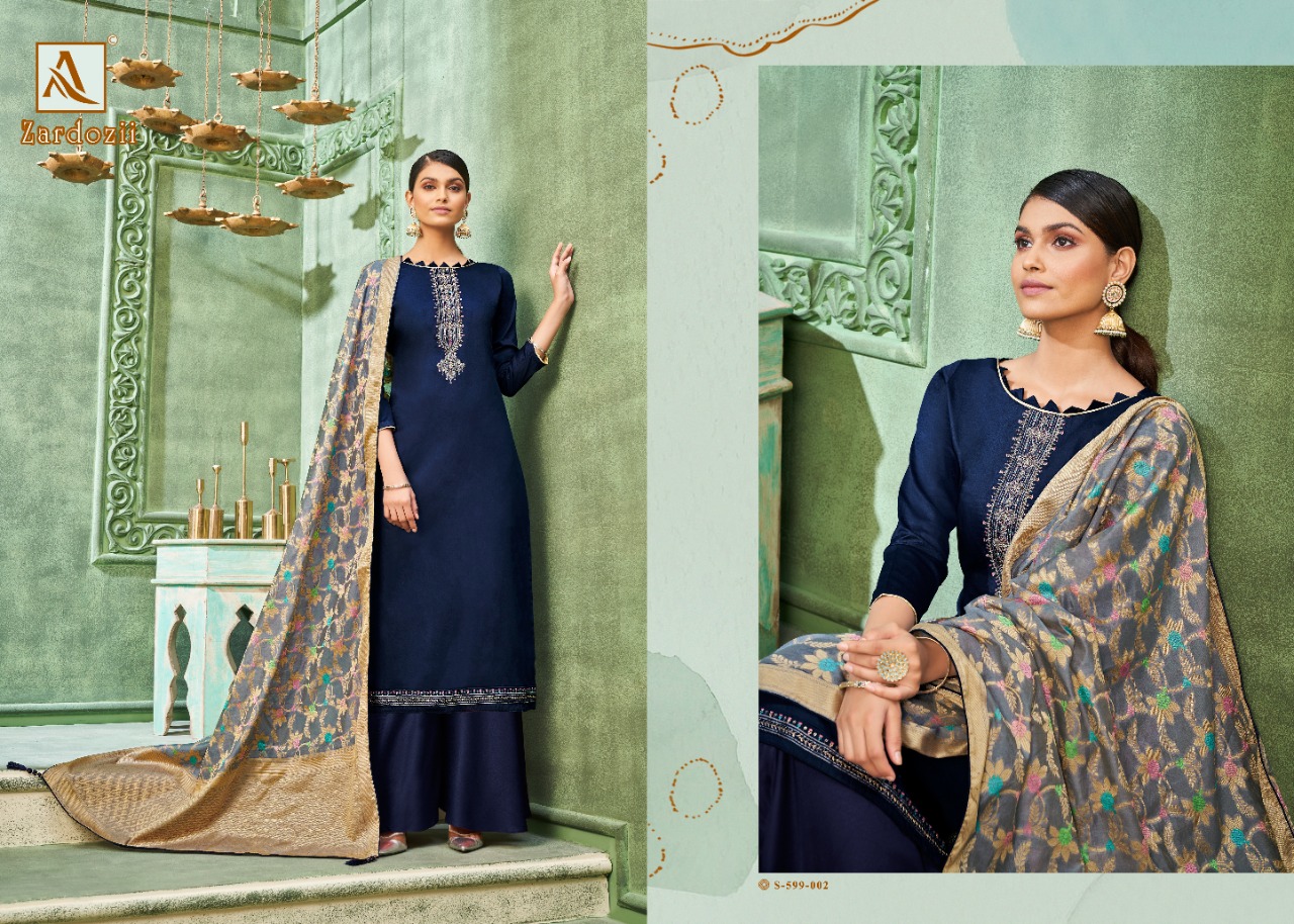 Alok Zardozii Jam Cotton Designer Dress Material Catalog