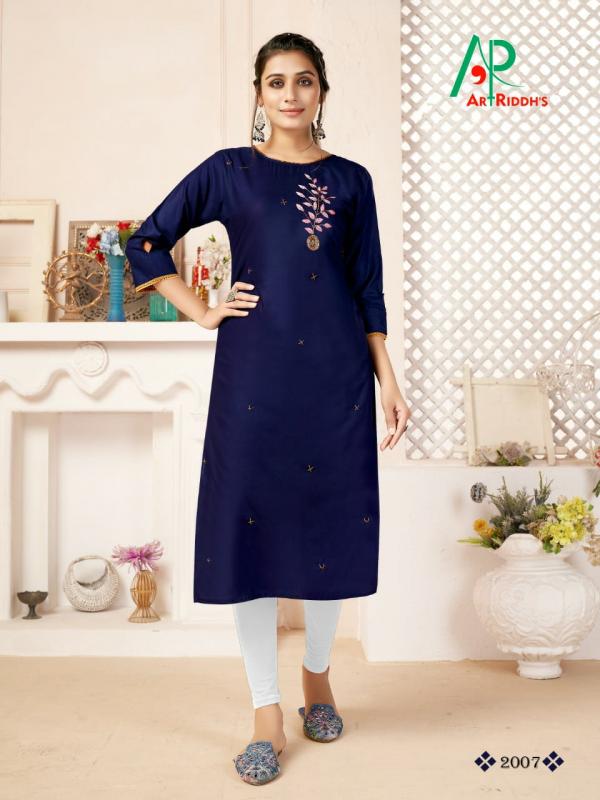 Art Riddh's Shri-lekha Designer Cotton Handwork Kurti Catalog