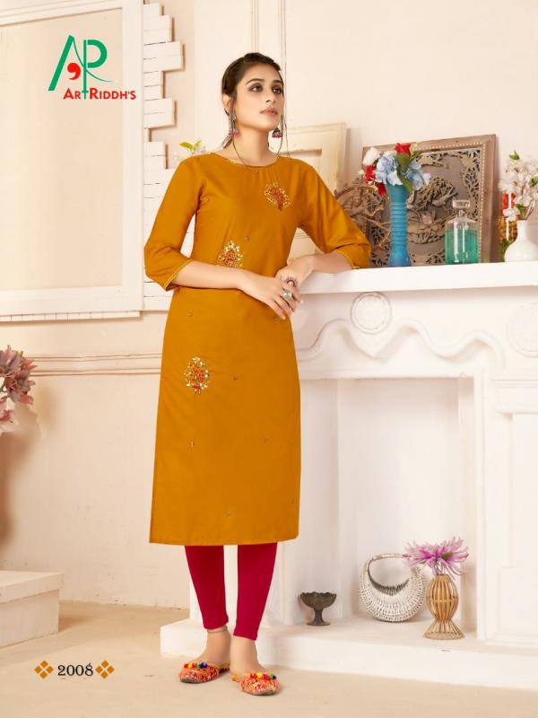 Art Riddh's Shri-lekha Designer Cotton Handwork Kurti Catalog