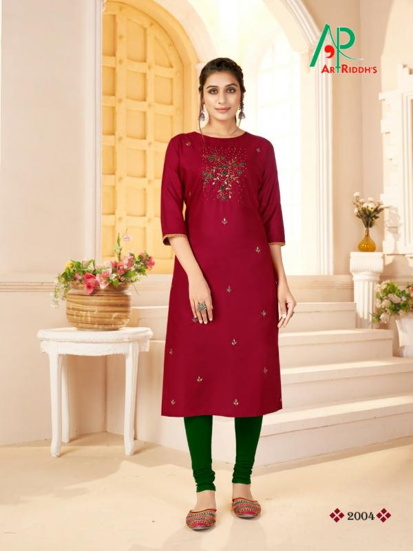 Art Riddh's Shri-lekha Designer Cotton Handwork Kurti Catalog
