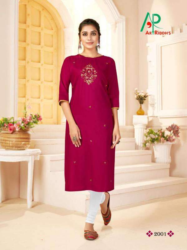 Art Riddh's Shri-lekha Designer Cotton Handwork Kurti Catalog