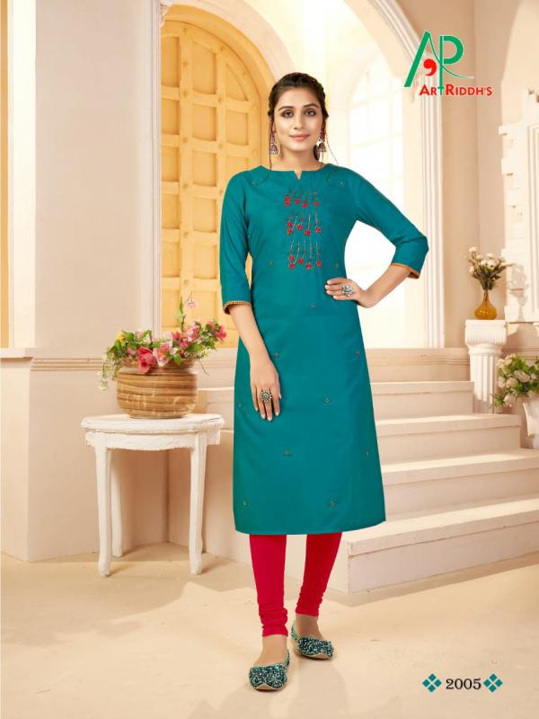 Art Riddh's Shri-lekha Designer Cotton Handwork Kurti Catalog