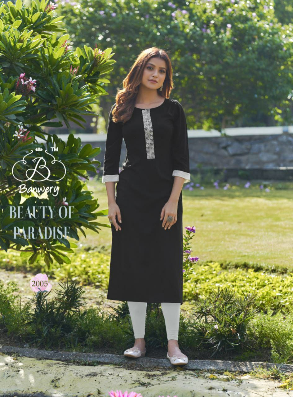 Banwery Mohini Vol 2 Fancy Rayon Embroidery Kurti Catalog