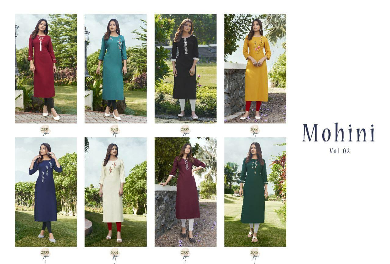 Banwery Mohini Vol 2 Fancy Rayon Embroidery Kurti Catalog