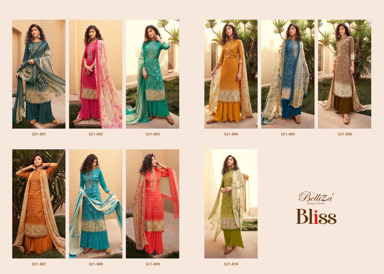 Belliza Bliss Vol 2 Pure Jam Designer Dress Material Catalog