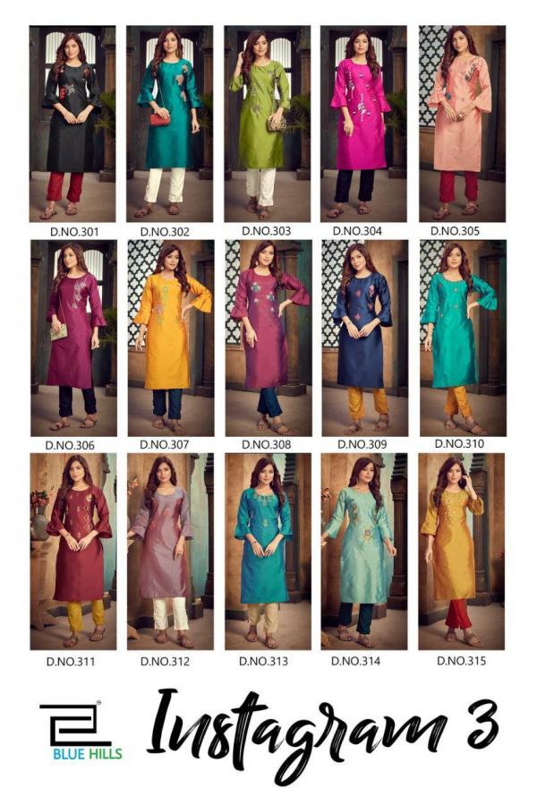 Blue Hills Instagram Vol 3 Cotton Fancy Embroidery Kurti Catalog