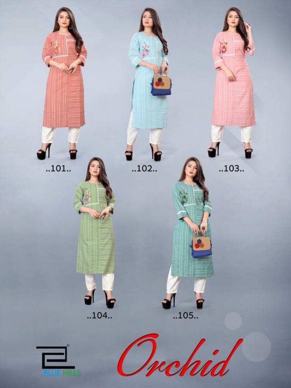 Blue Hills Orchid Cotton  Buy Wholesale Designer Kurti With Bottom In India