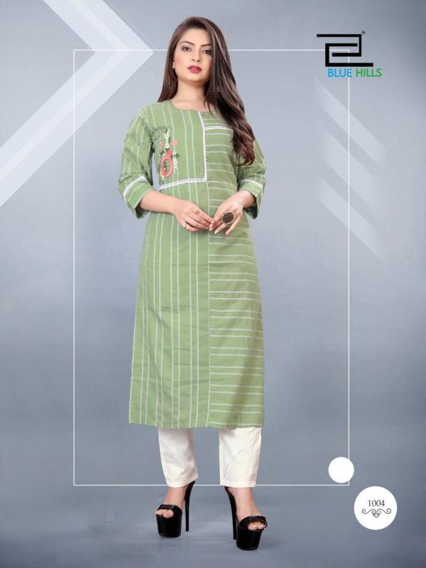 Blue Hills Orchid Cotton  Buy Wholesale Designer Kurti With Bottom In India