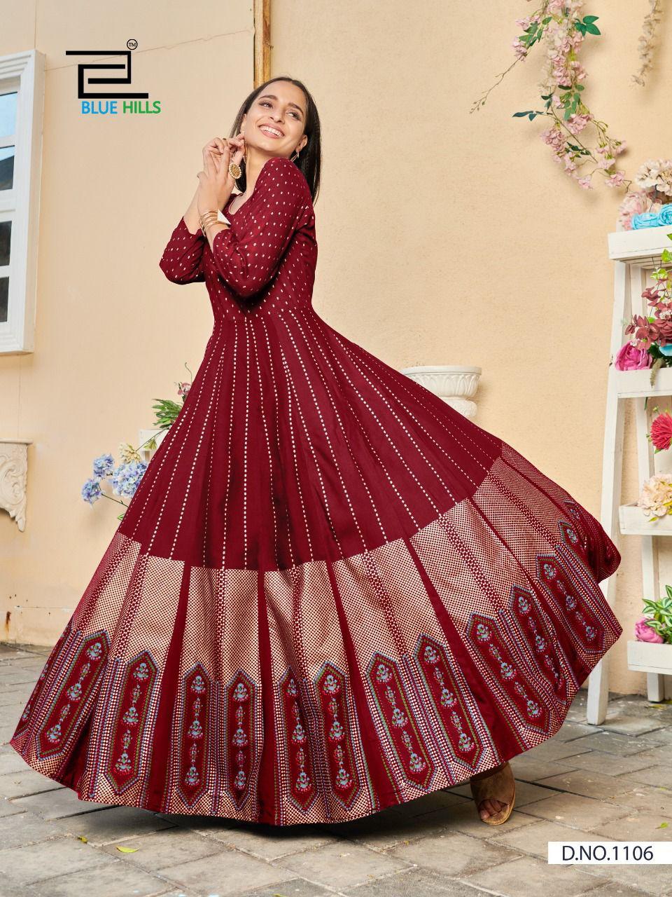 Blue Hills Poshak  Vol 1 Rayon Fancy Long Kurti Catalog