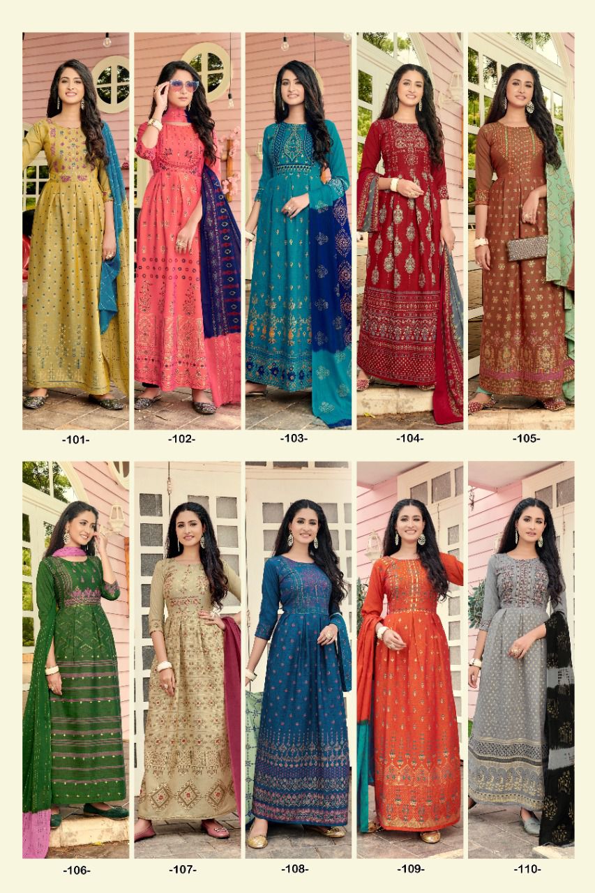 Blue Hills Walkway Edition Vol  13 Designer Long Printed Kurti With Dupatta Catalog