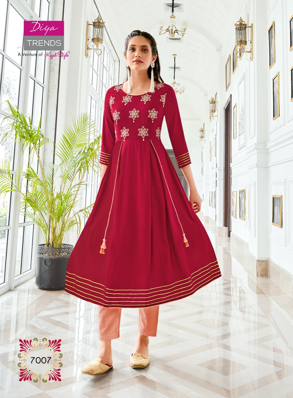 Diya Trends  Ethnicity  Vol 7 Fancy Embroidery Printed Anarkali Kurti Catalog