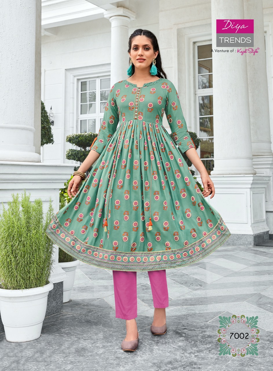 Diya Trends  Ethnicity  Vol 7 Fancy Embroidery Printed Anarkali Kurti Catalog