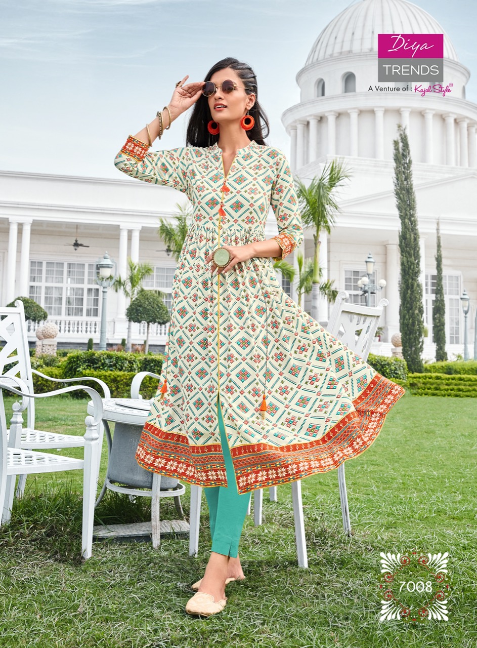 Diya Trends  Ethnicity  Vol 7 Fancy Embroidery Printed Anarkali Kurti Catalog