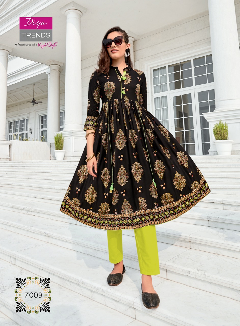 Diya Trends  Ethnicity  Vol 7 Fancy Embroidery Printed Anarkali Kurti Catalog