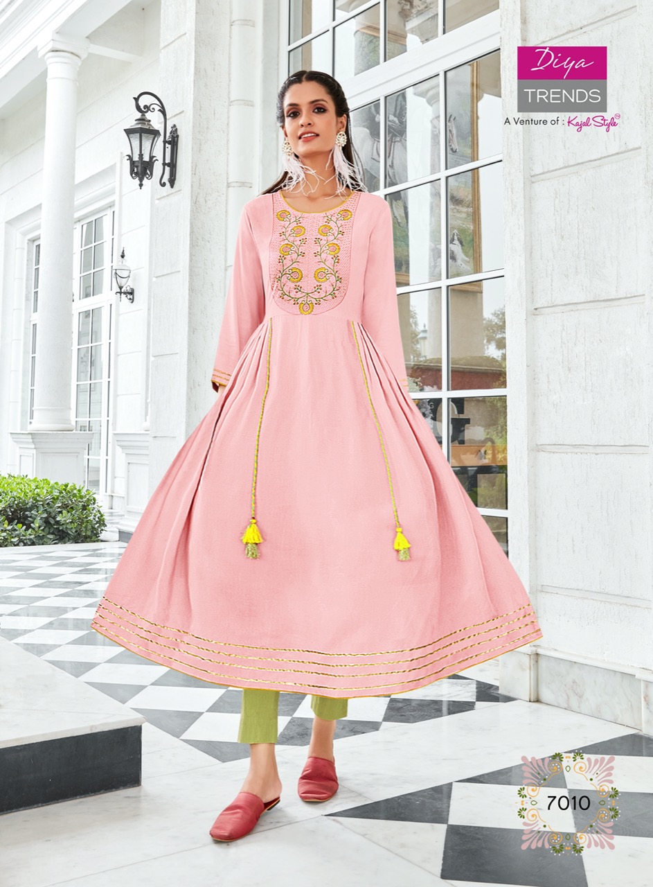 Diya Trends  Ethnicity  Vol 7 Fancy Embroidery Printed Anarkali Kurti Catalog