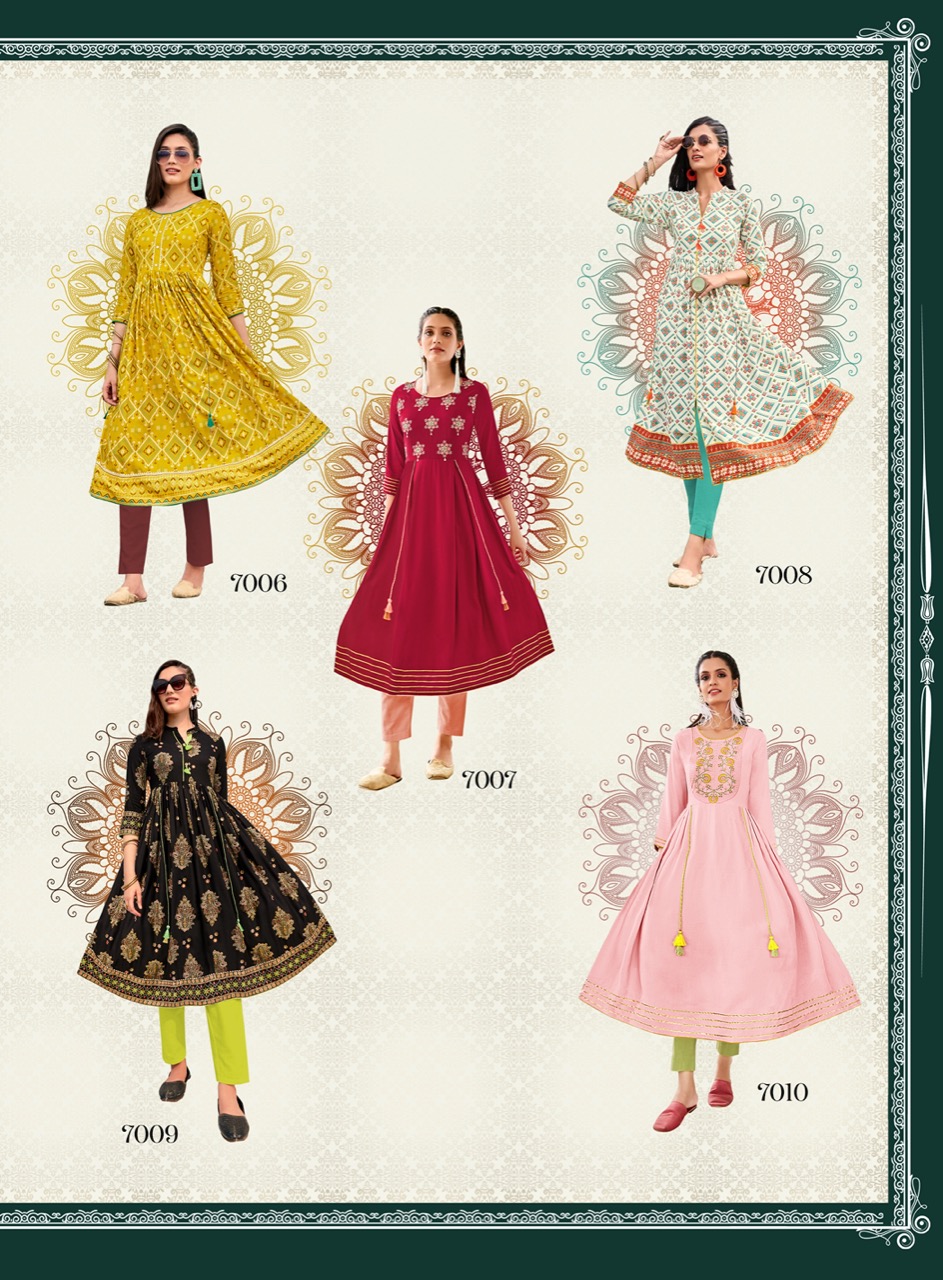 Diya Trends  Ethnicity  Vol 7 Fancy Embroidery Printed Anarkali Kurti Catalog