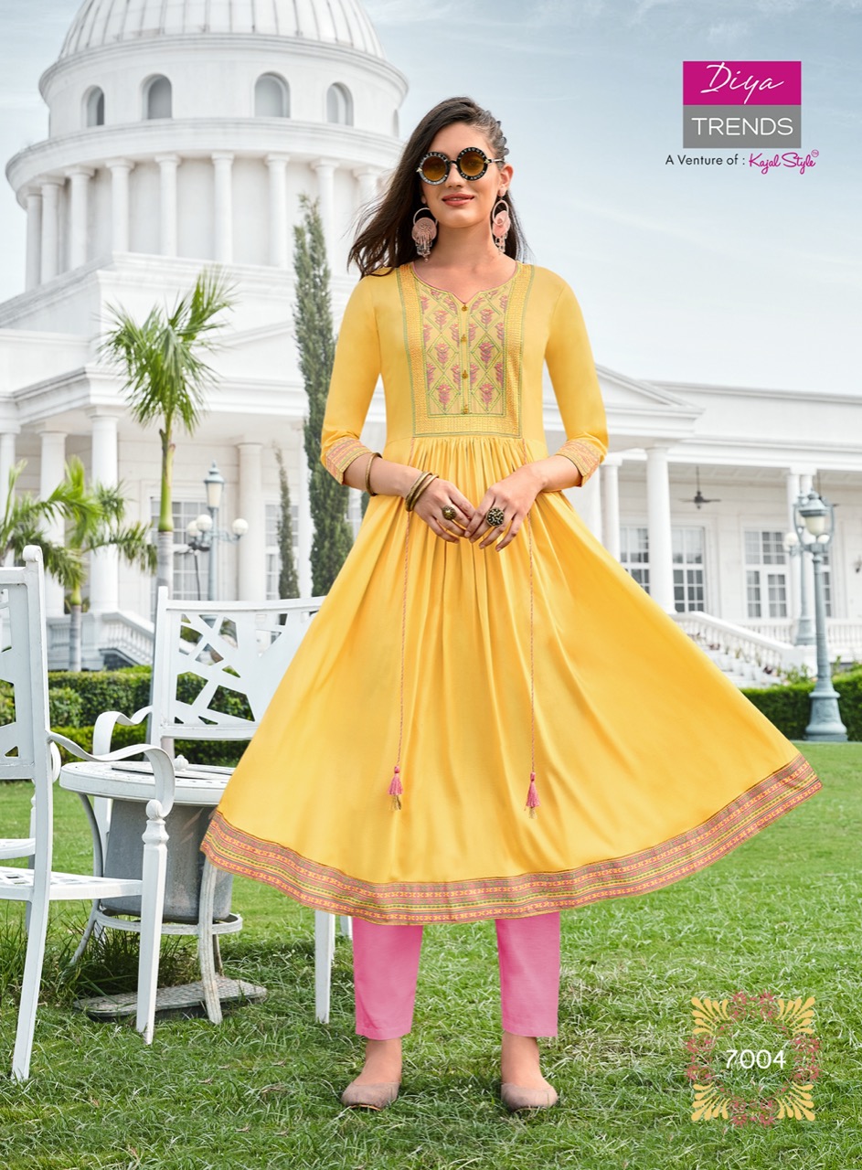 Diya Trends  Ethnicity  Vol 7 Fancy Embroidery Printed Anarkali Kurti Catalog