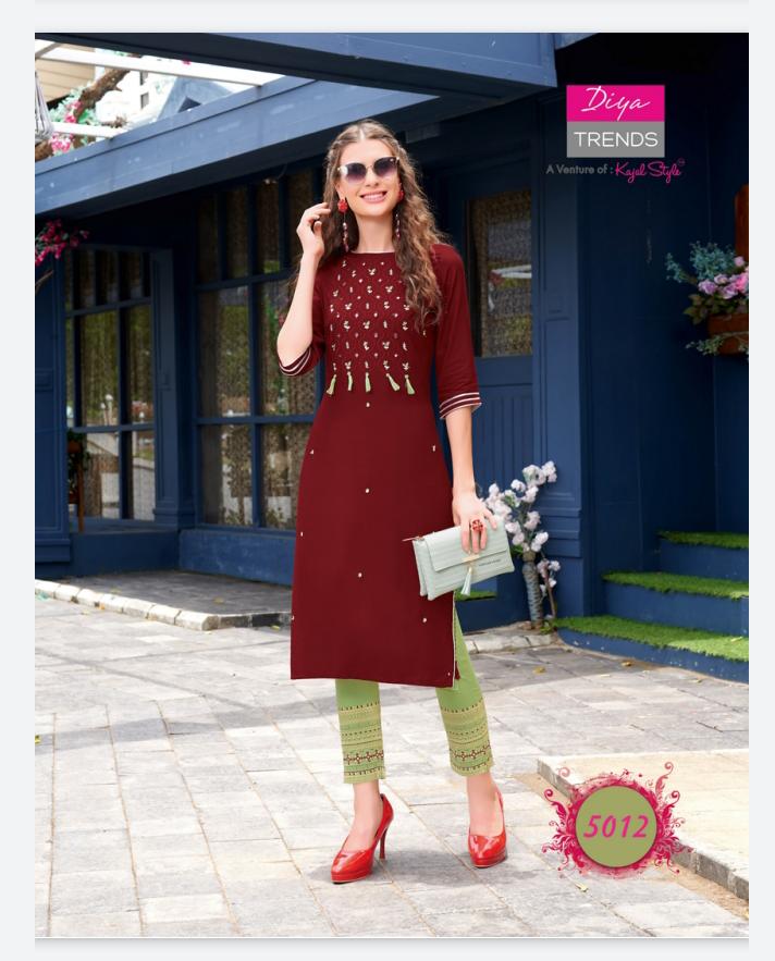 Diya Trends Fashionista Vol 1 Ethnic Wear Kurti With Bottom Catalog
