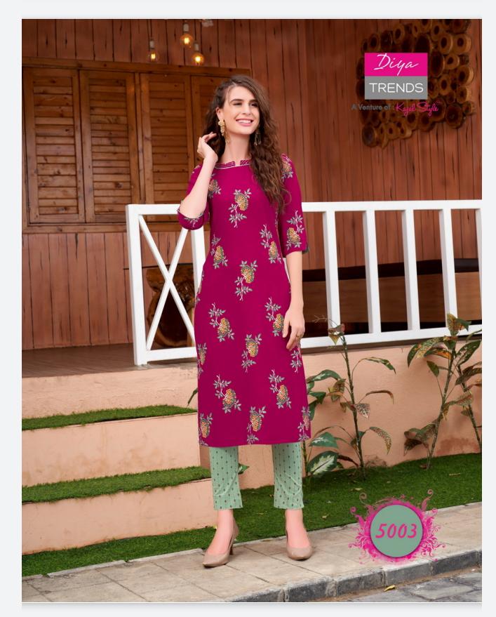 Diya Trends Fashionista Vol 1 Ethnic Wear Kurti With Bottom Catalog